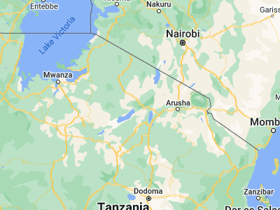 Map showing location of Ngorongoro (-3.23973, 35.48747)