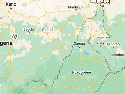 Map showing location of Ngurore (9.28333, 12.23333)