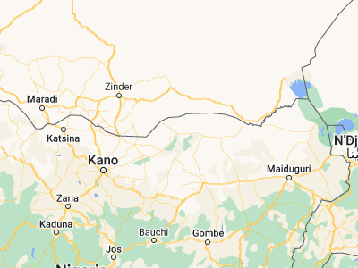 Map showing location of Nguru (12.8791, 10.4526)