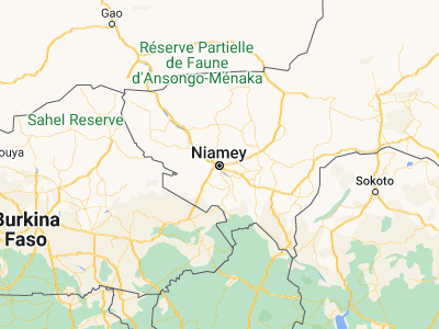 Map showing location of Niamey (13.51366, 2.1098)