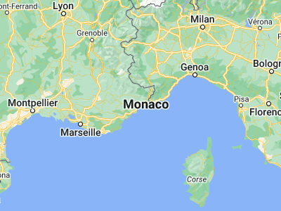 Map showing location of Nice (43.70313, 7.26608)