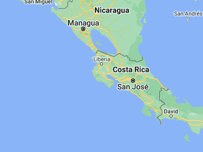 Map showing location of Nicoya (10.14828, -85.45201)