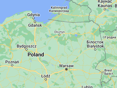 Map showing location of Nidzica (53.36052, 20.42749)
