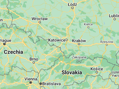 Map showing location of Niedobczyce (50.0654, 18.49531)