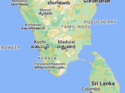 Map showing location of Nilakottai (10.165, 77.85024)