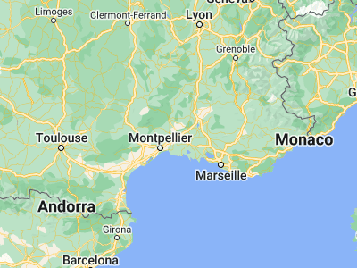 Map showing location of Nîmes (43.83333, 4.35)