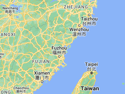 Map showing location of Ningde (26.66167, 119.52278)