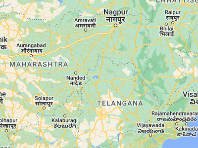 Map showing location of Nirmal (19.1, 78.35)