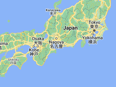 Map showing location of Nishio (34.86667, 137.05)