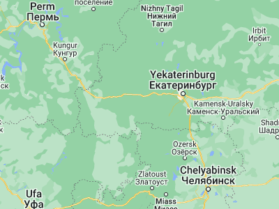 Map showing location of Nizhniye Sergi (56.66139, 59.30333)