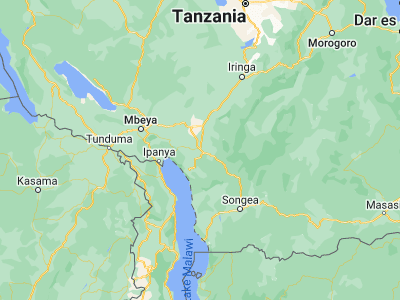 Map showing location of Njombe (-9.33333, 34.76667)