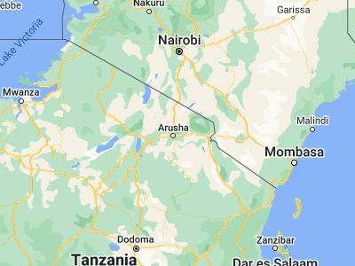 Map showing location of Nkoaranga (-3.33333, 36.8)