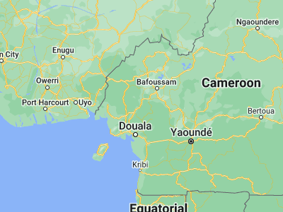 Map showing location of Nkongsamba (4.9547, 9.9404)