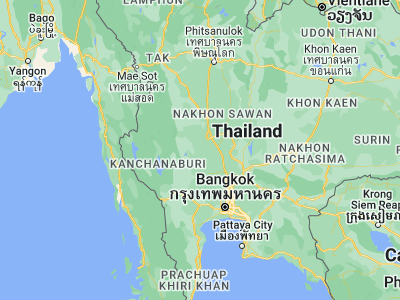 Map showing location of Noen Kham (14.9501, 99.93899)