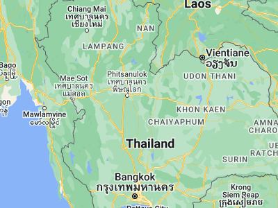 Map showing location of Noen Maprang (16.56667, 100.63333)