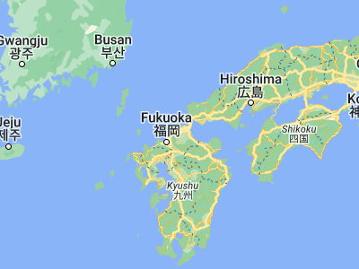 Map showing location of Nōgata (33.73333, 130.73333)