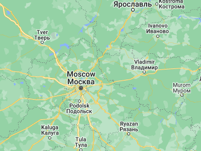 Map showing location of Noginsk-9 (56.06681, 38.50013)