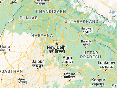 Map showing location of Noida (28.58, 77.33)