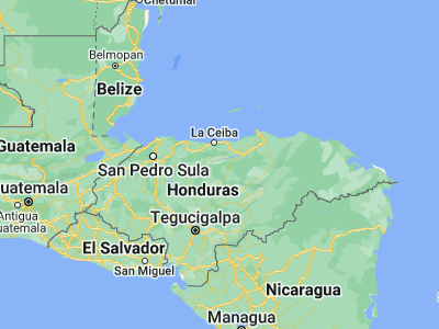 Map showing location of Nombre de Jesús (15.35, -86.68333)