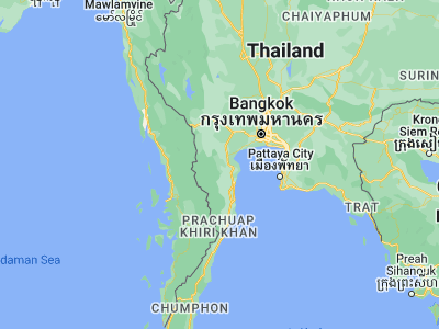 Map showing location of Nong Ya Plong (13.16288, 99.69723)