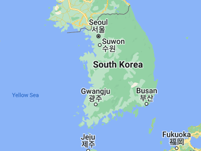 Map showing location of Nonsan (36.20389, 127.08472)