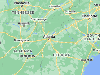 Map showing location of North Atlanta (33.8651, -84.33659)