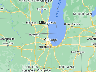 Map showing location of North Chicago (42.32558, -87.84118)