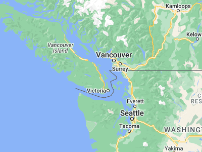 Map showing location of North Cowichan (48.84133, -123.68596)