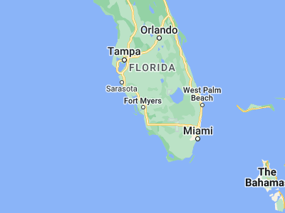 Map showing location of North Fort Myers (26.66729, -81.88009)