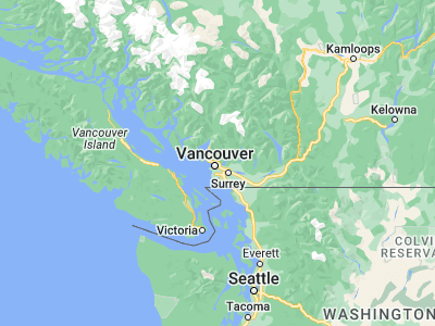 Map showing location of North Vancouver (49.31636, -123.06934)