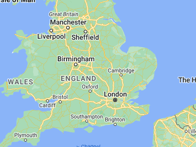 Map showing location of Northampton (52.25, -0.88333)
