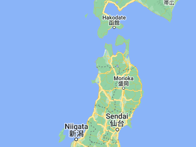 Map showing location of Noshiro (40.20389, 140.02417)