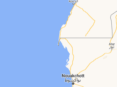 Map showing location of Nouâdhibou (20.93098, -17.03465)
