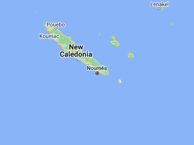 Map showing location of Nouméa (-22.27631, 166.4572)