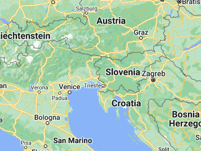 Map showing location of Nova Gorica (45.95604, 13.64837)