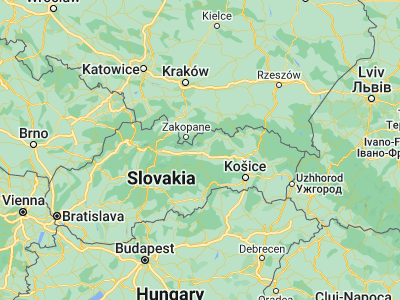Map showing location of Nová Lesná (49.12253, 20.26737)