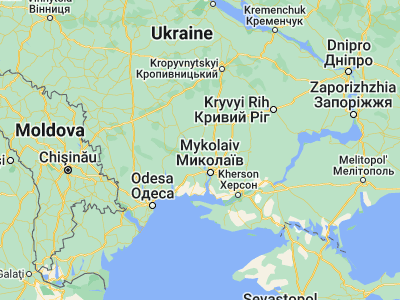 Map showing location of Nova Odesa (47.30778, 31.78506)