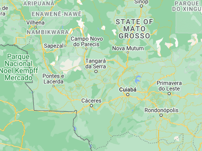 Map showing location of Nova Olímpia (-14.79722, -57.28806)