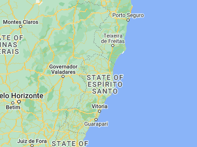 Map showing location of Nova Venécia (-18.71056, -40.40056)
