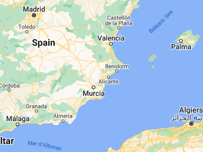 Map showing location of Novelda (38.38479, -0.76773)