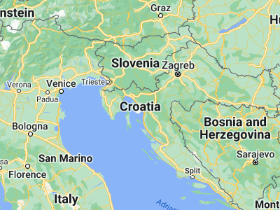 Map showing location of Novi Vinodolski (45.12806, 14.78889)
