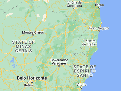 Map showing location of Novo Cruzeiro (-17.46806, -41.87528)