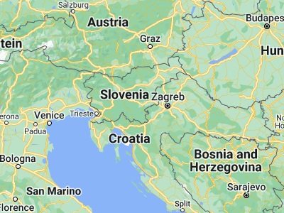 Map showing location of Novo Mesto (45.80397, 15.16886)
