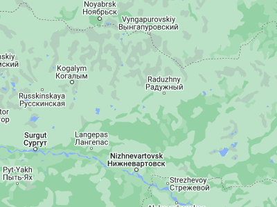 Map showing location of Novoagansk (61.9449, 76.6625)