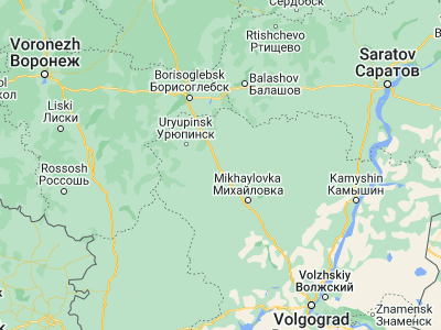 Map showing location of Novoanninskiy (50.5287, 42.6747)