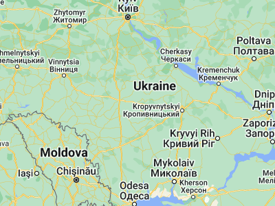 Map showing location of Novoarkhanhel’s’k (48.65803, 30.81821)