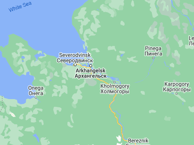Map showing location of Novodvinsk (64.4165, 40.8122)
