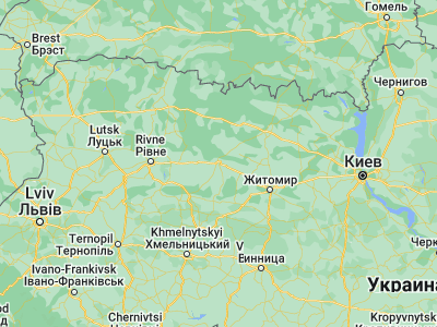 Map showing location of Novohrad-Volyns’kyy (50.59412, 27.6165)