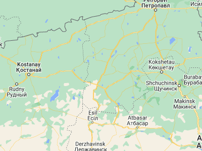 Map showing location of Novoishimskiy (53.19806, 66.76944)
