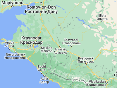 Map showing location of Novokubansk (45.117, 41.0267)